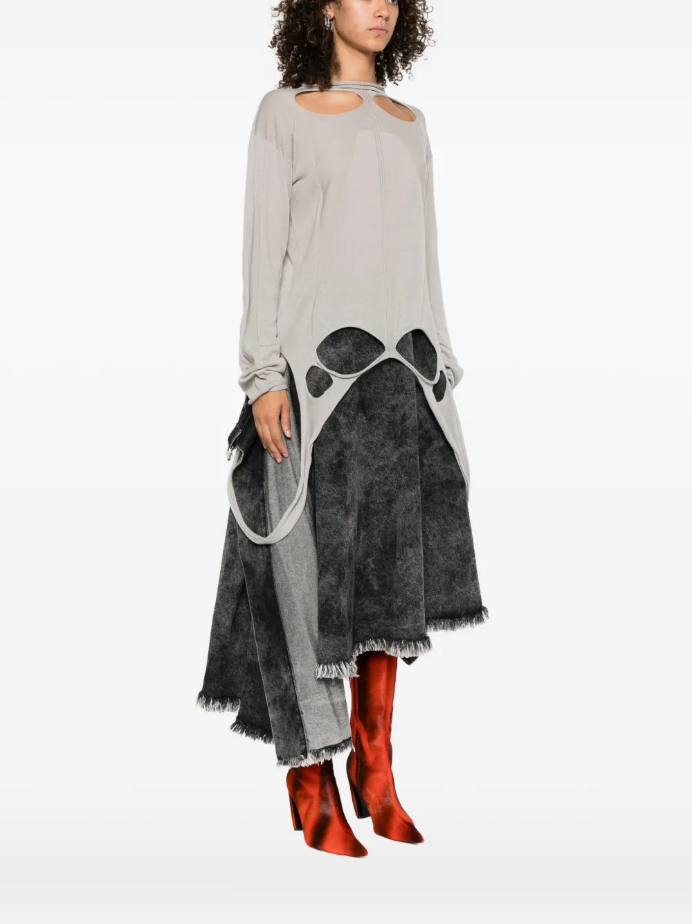 Rick Owens Trui met gescheurd detail Grijs