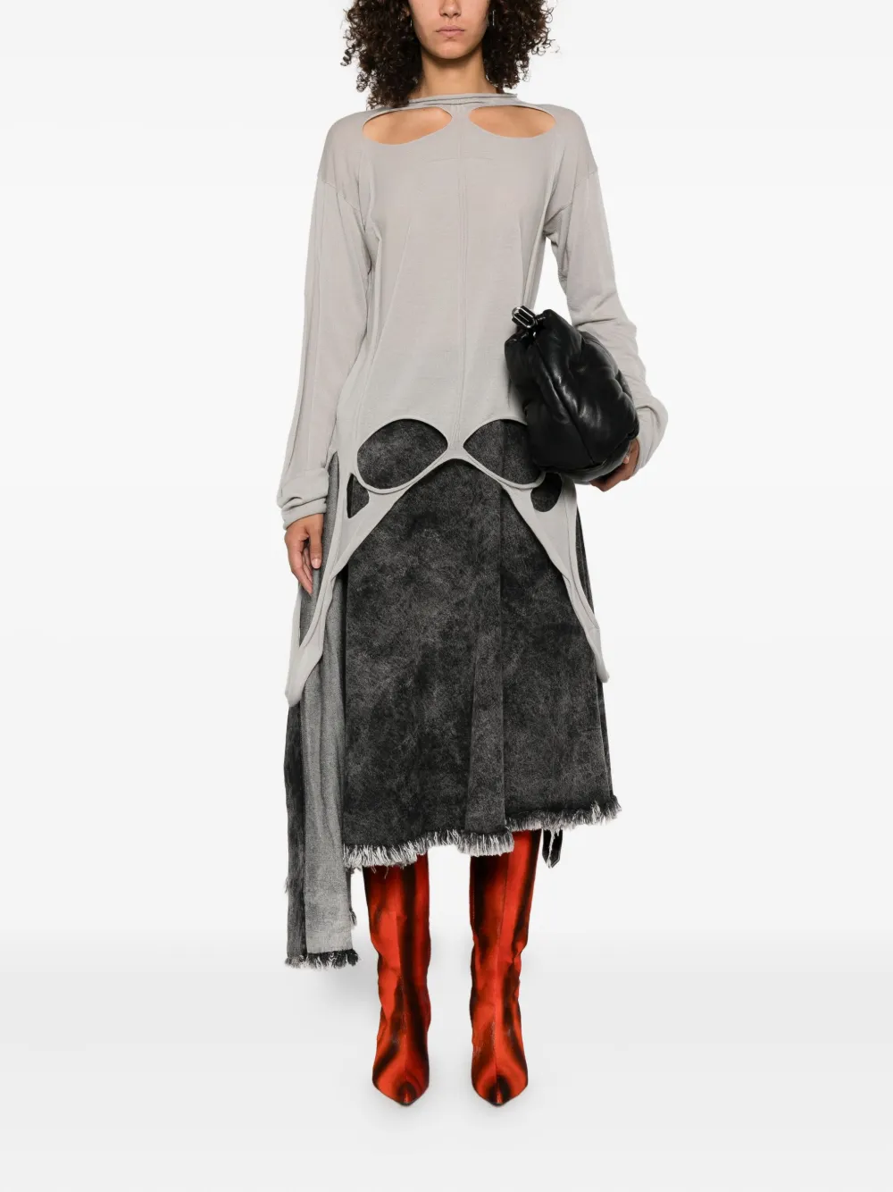 Rick Owens Trui met gescheurd detail Grijs