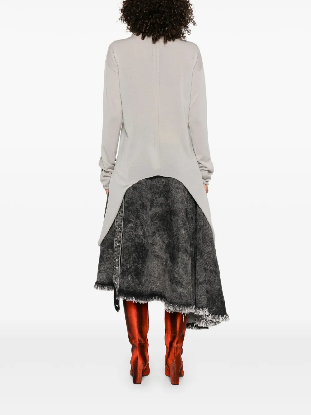 Rick Owens Trui met gescheurd detail Grijs