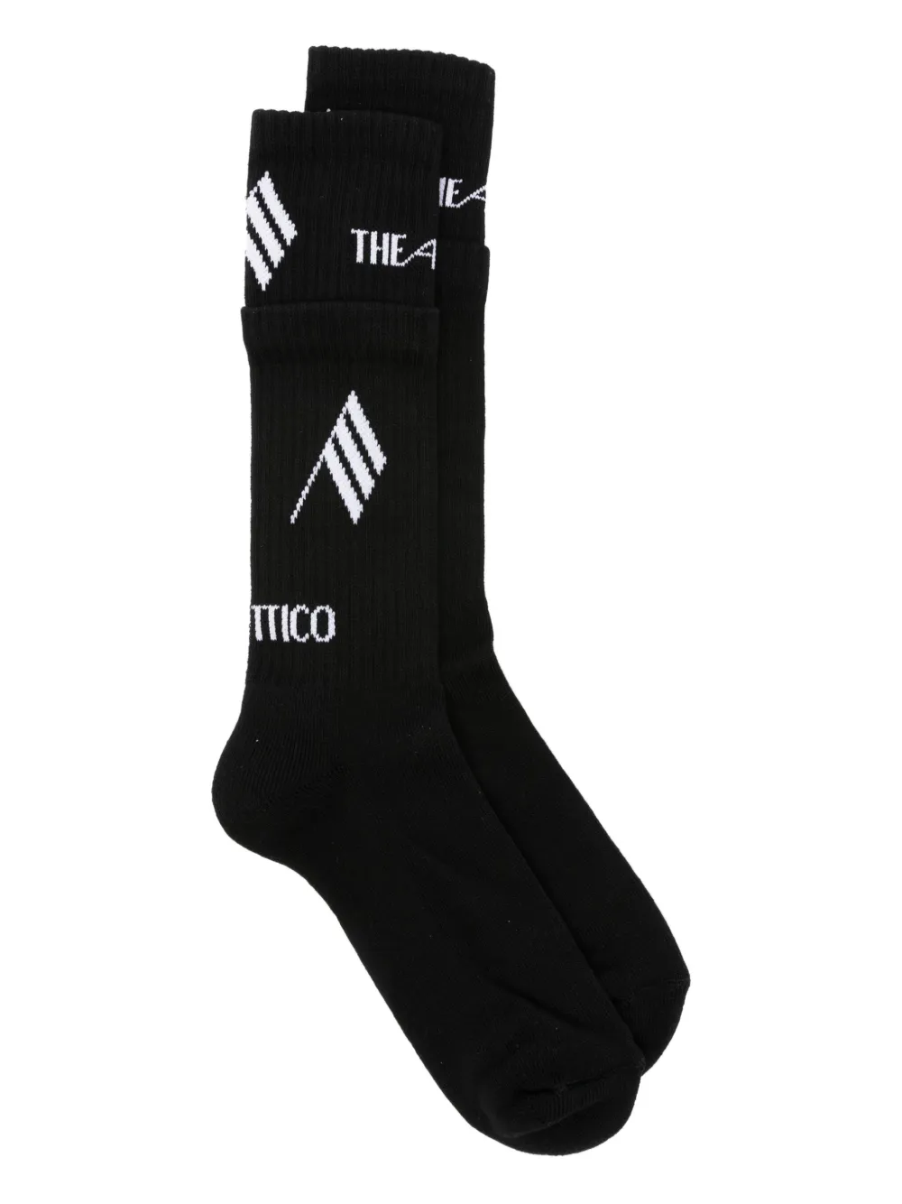 The Attico Sokken met vlagpatroon Zwart