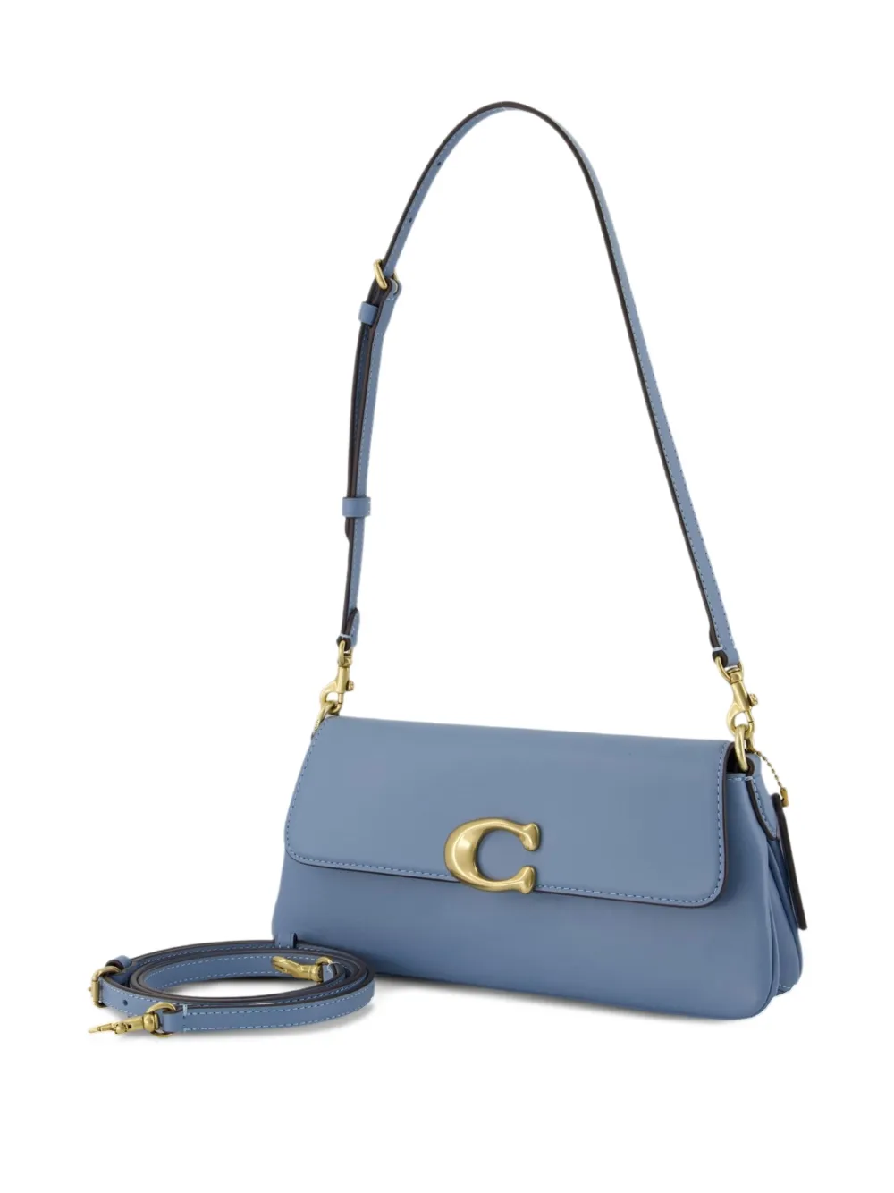 Coach Leren schoudertas met C-slot Blauw