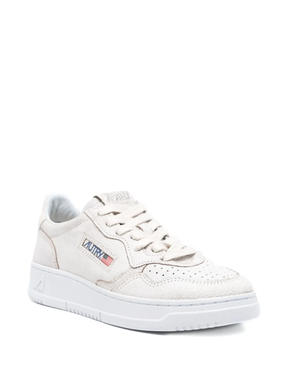 Autry Medalist perforated leather sneakers Neutrals