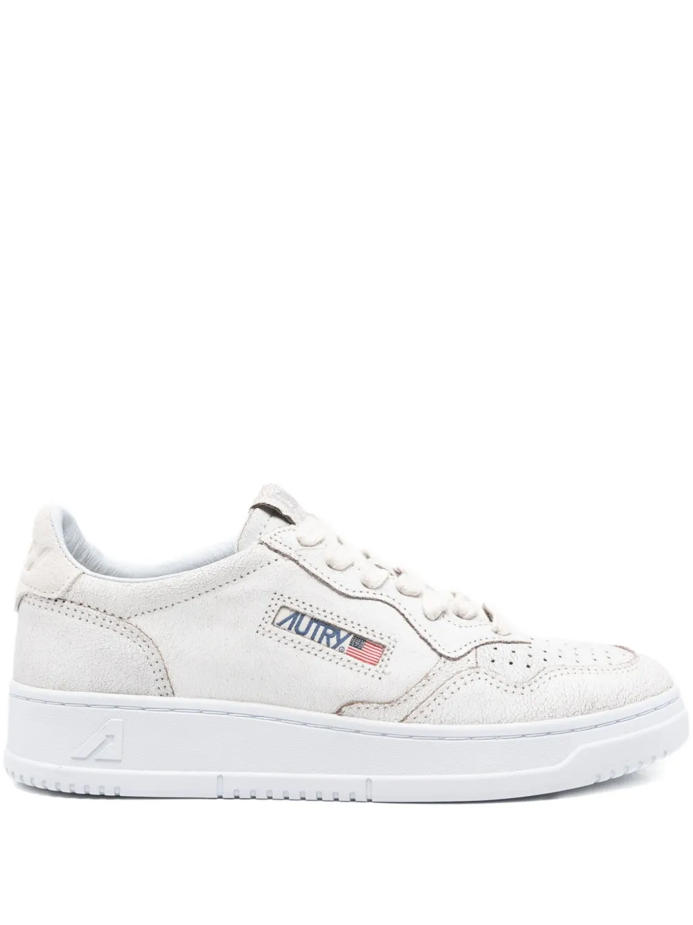 Autry Medalist perforated leather sneakers Neutrals