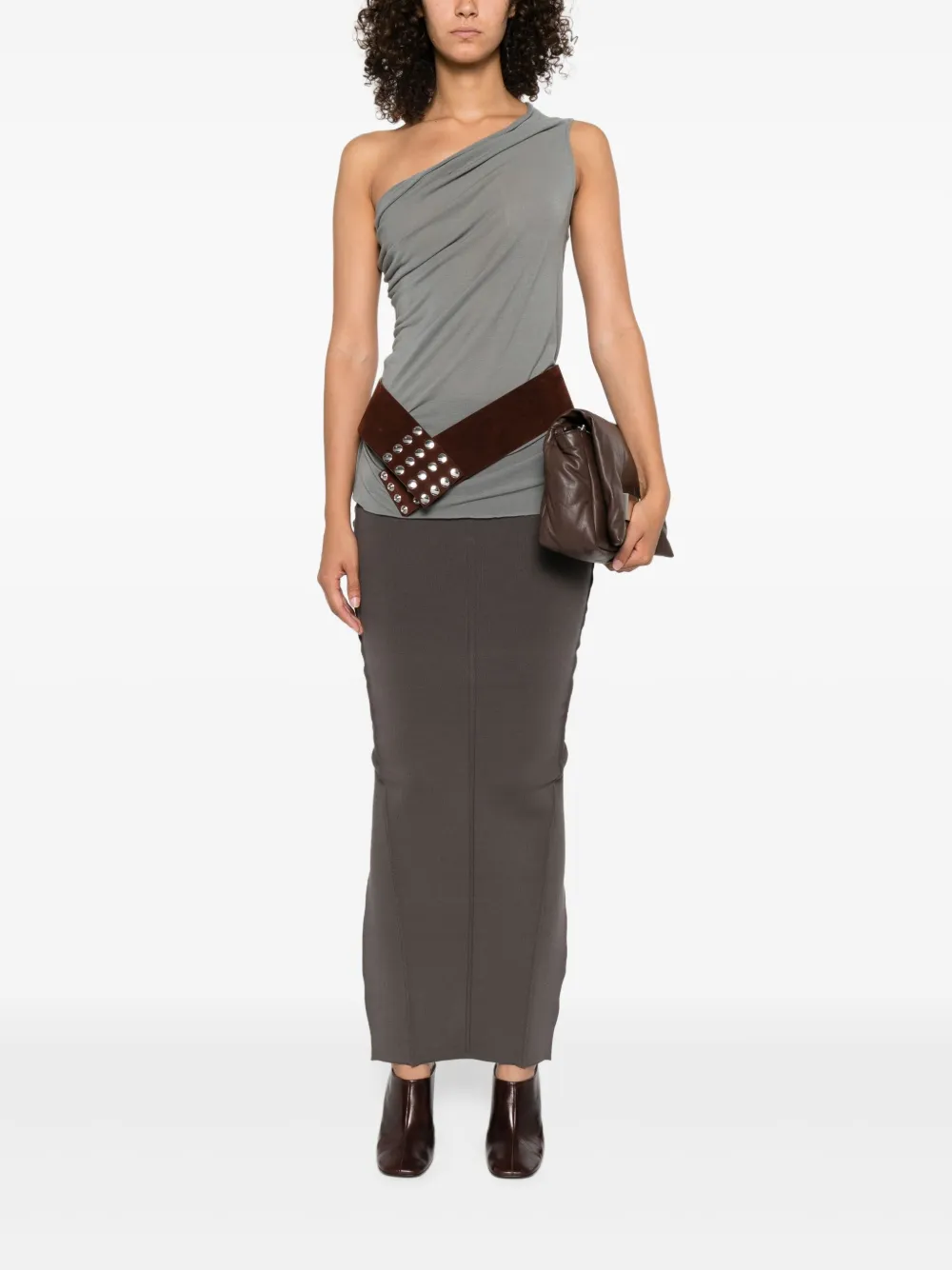 Rick Owens Athena gedrapeerde asymmetrische top Blauw