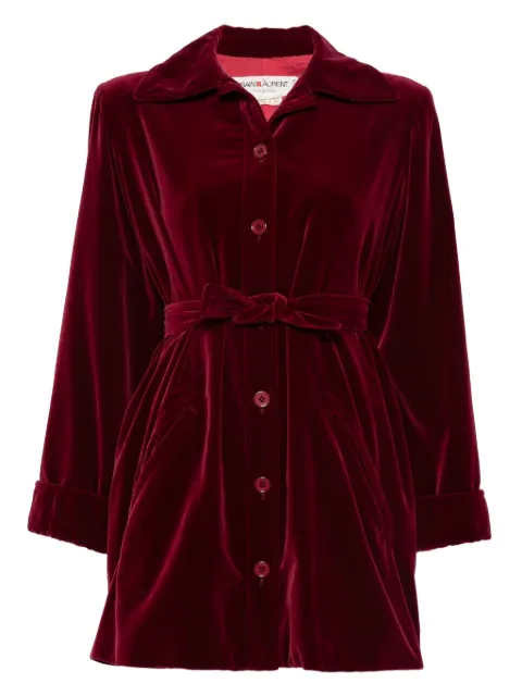 Saint Laurent Pre-Owned 1960's 벨트 벨벳 재킷