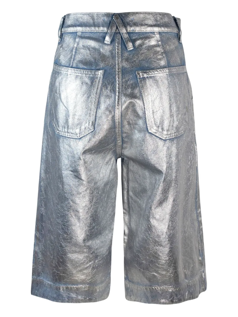 Cycle Olivia Spalamti Argento metallic-cotton shorts | Knee-Length Shorts | Image 2