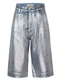 Cycle Olivia Spalamti Argento metallic-cotton shorts - Blue