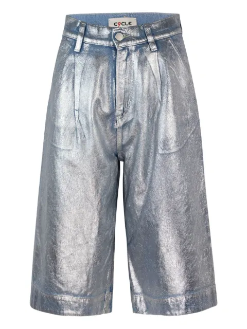 Cycle Olivia Spalamti Argento metallic-cotton shorts
