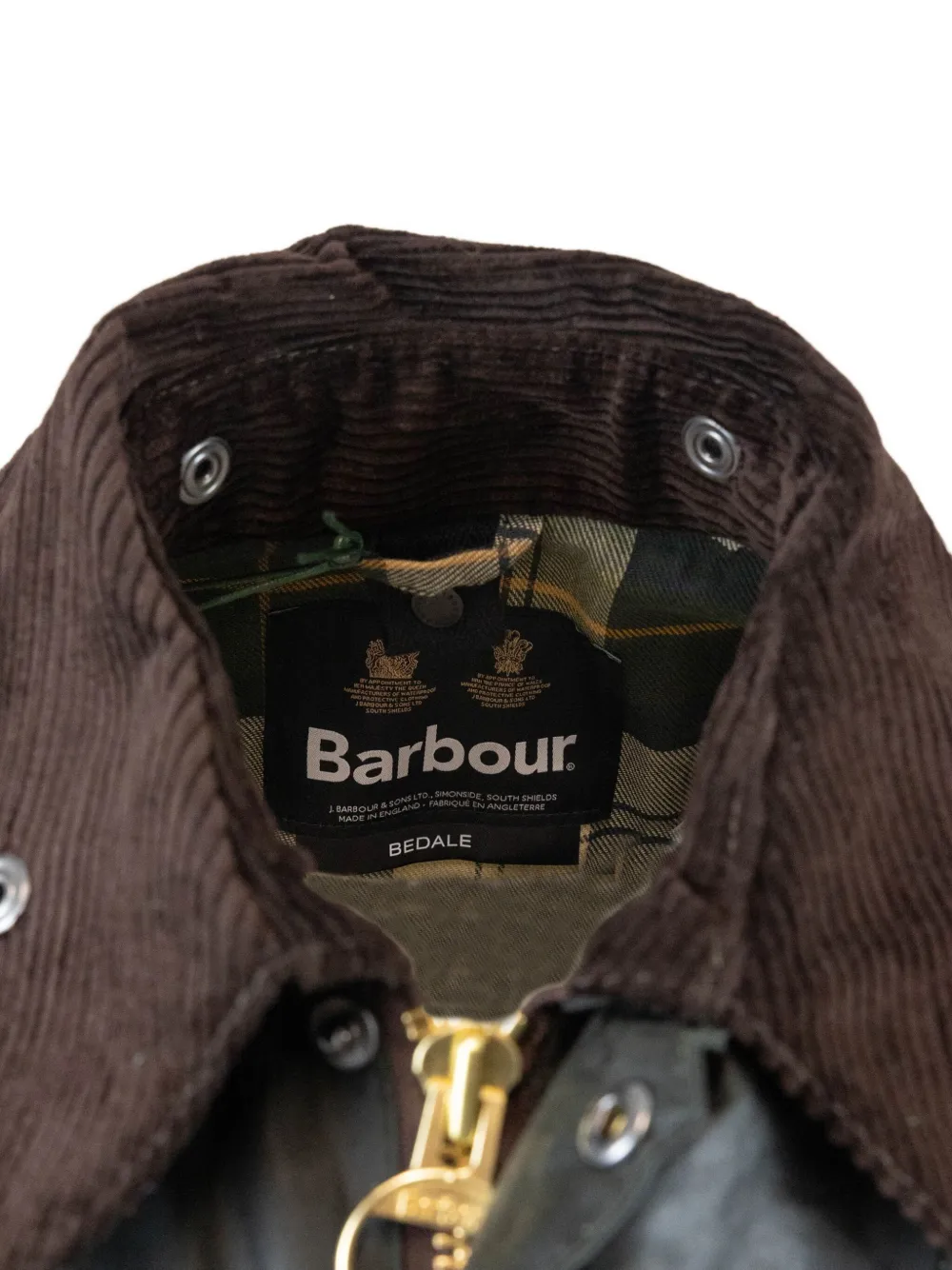 Barbour Badale jack met ribfluwelen kraag van gewaxt katoen Groen