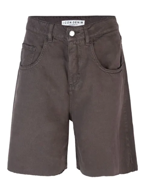 ICON DENIM frayed-hem cotton shorts