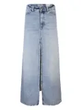 ICON DENIM split-front denim skirt - Blue