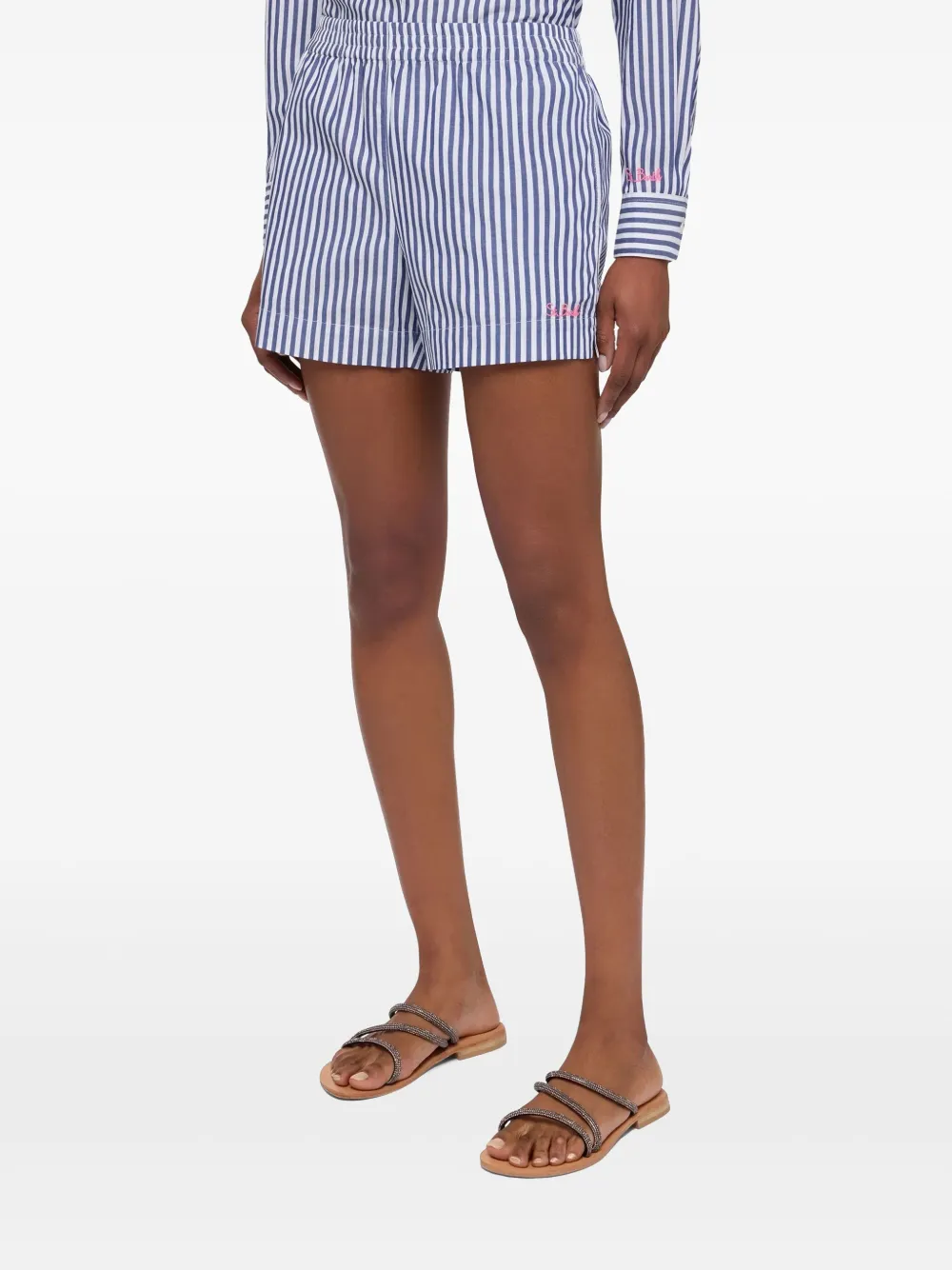 MC2 Saint Barth Meave gestreepte shorts met elastische taille Blauw