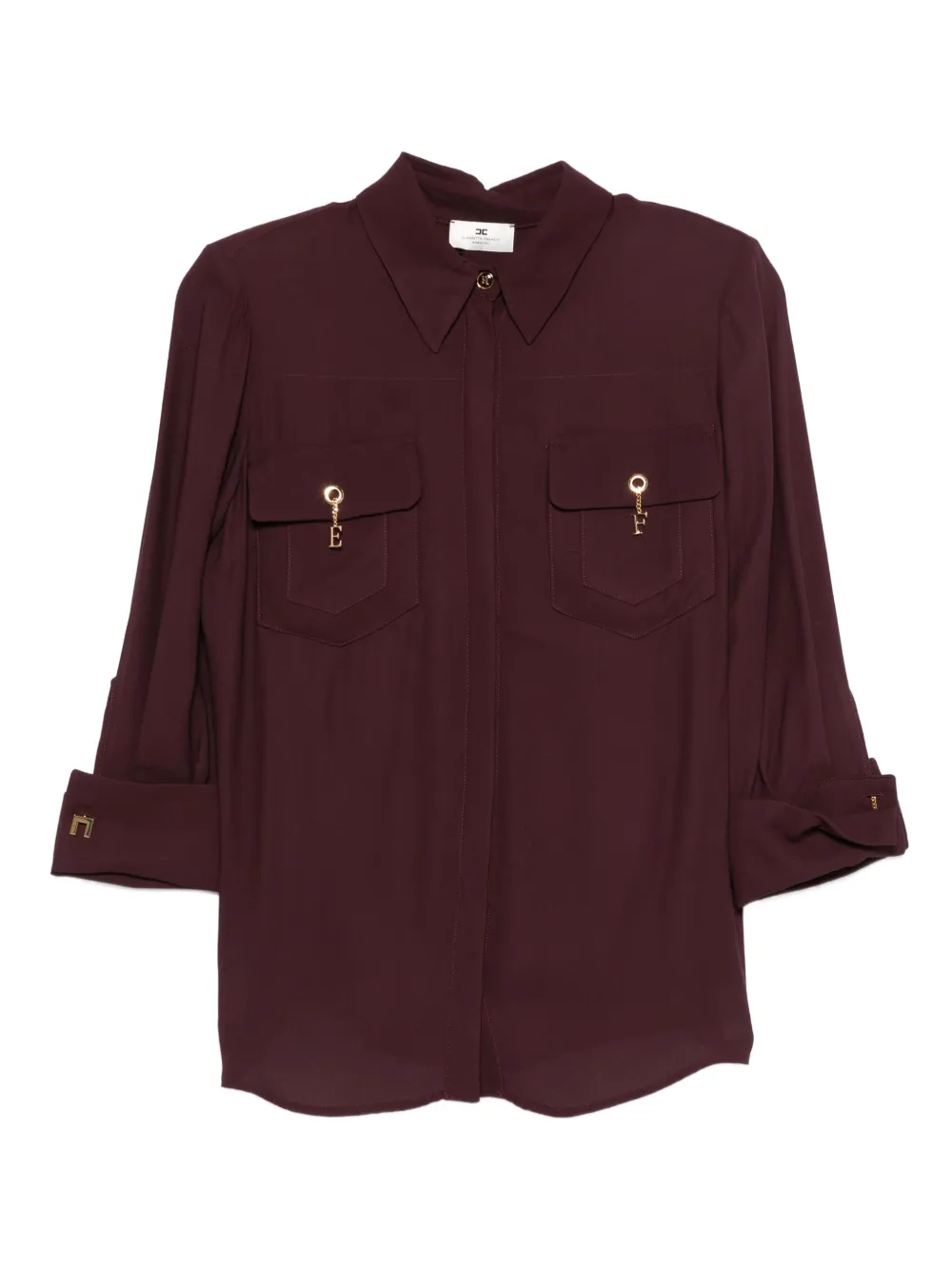 Elisabetta Franchi charm-detail pocket shirt Paars