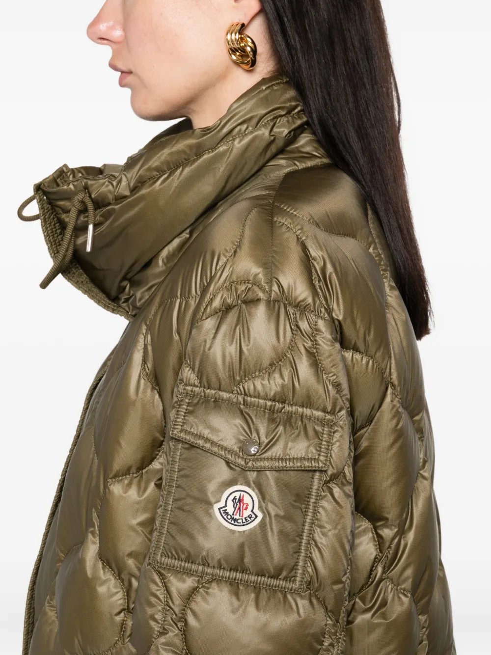Moncler Lombi quilted high-neck jacket Groen