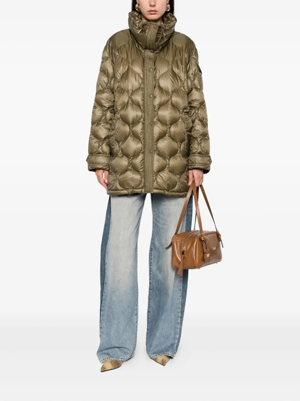 Moncler Lombi quilted high-neck jacket Groen
