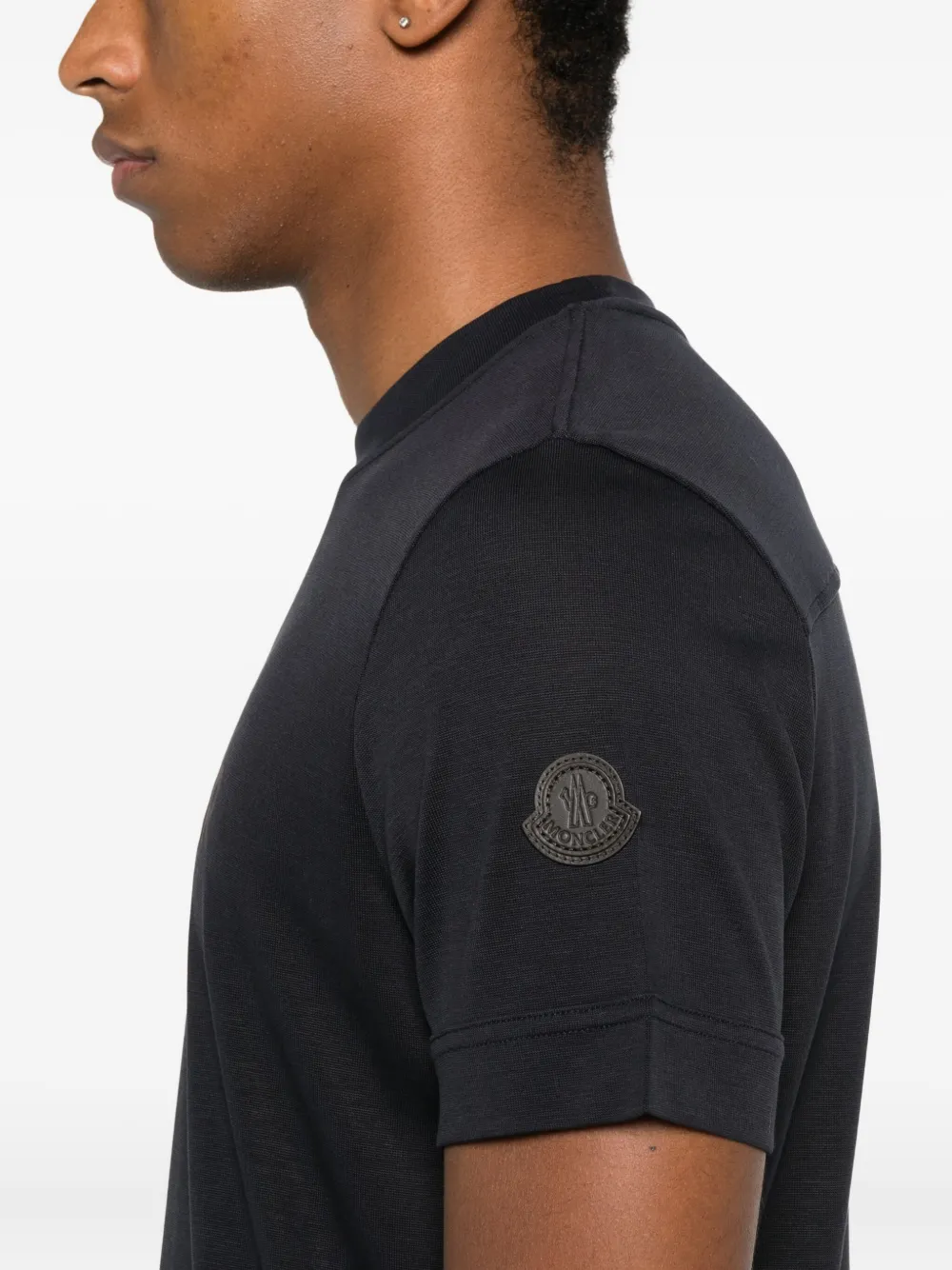 Moncler logo-patch T-shirt Blauw