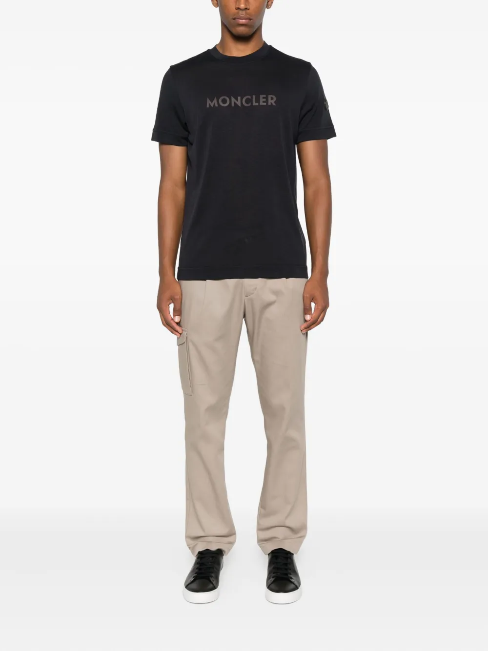 Moncler logo-patch T-shirt Blauw