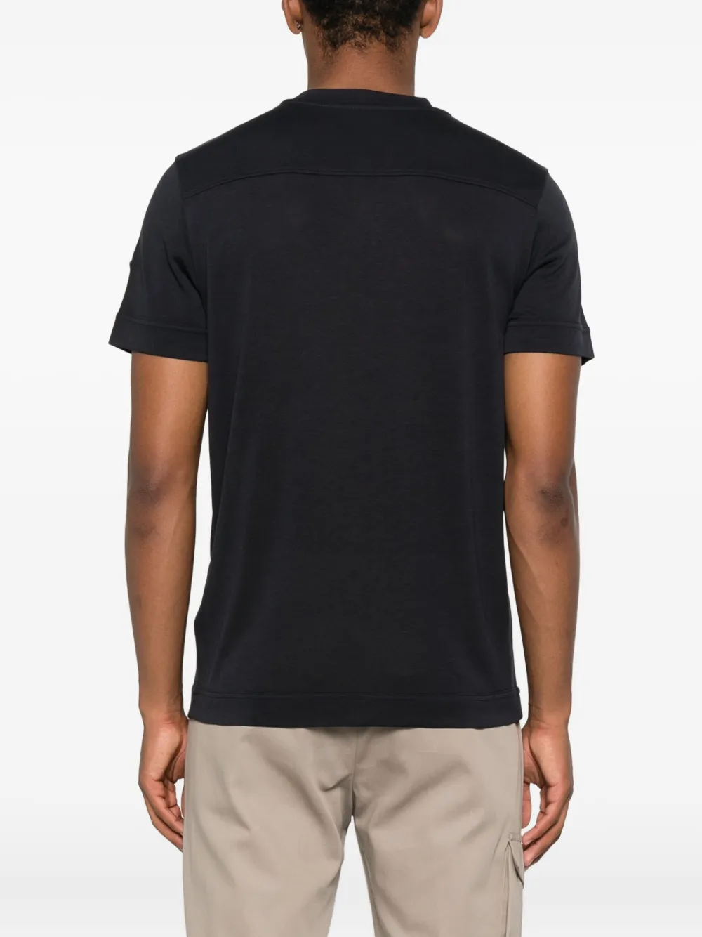 Moncler logo-patch T-shirt Blauw