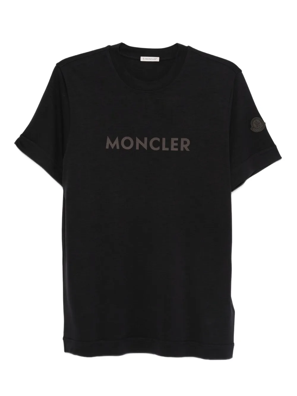 Moncler logo-patch T-shirt Blauw