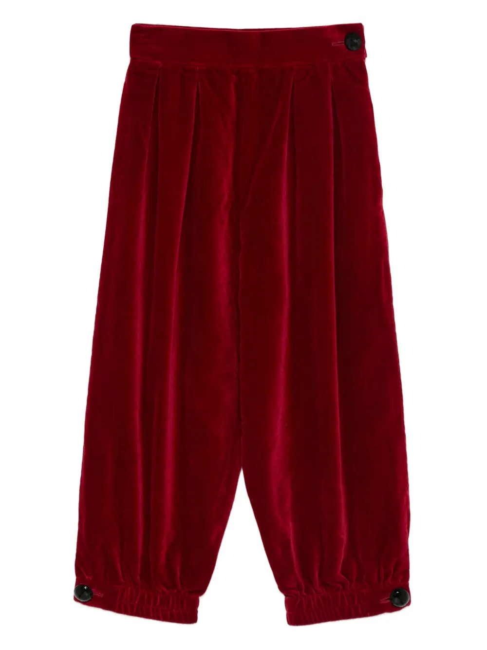 Saint Laurent Pre-Owned 1991 pleated velvet trousers | Red | Image 1