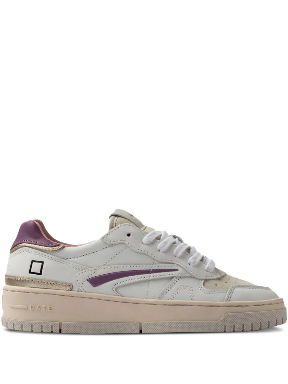 D.A.T.E. leather panelled sneakers White
