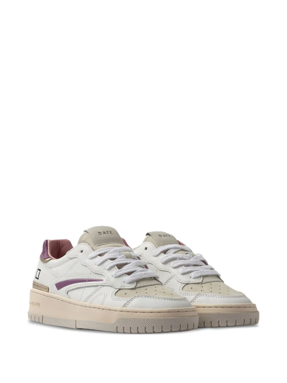 D.A.T.E. leather panelled sneakers White