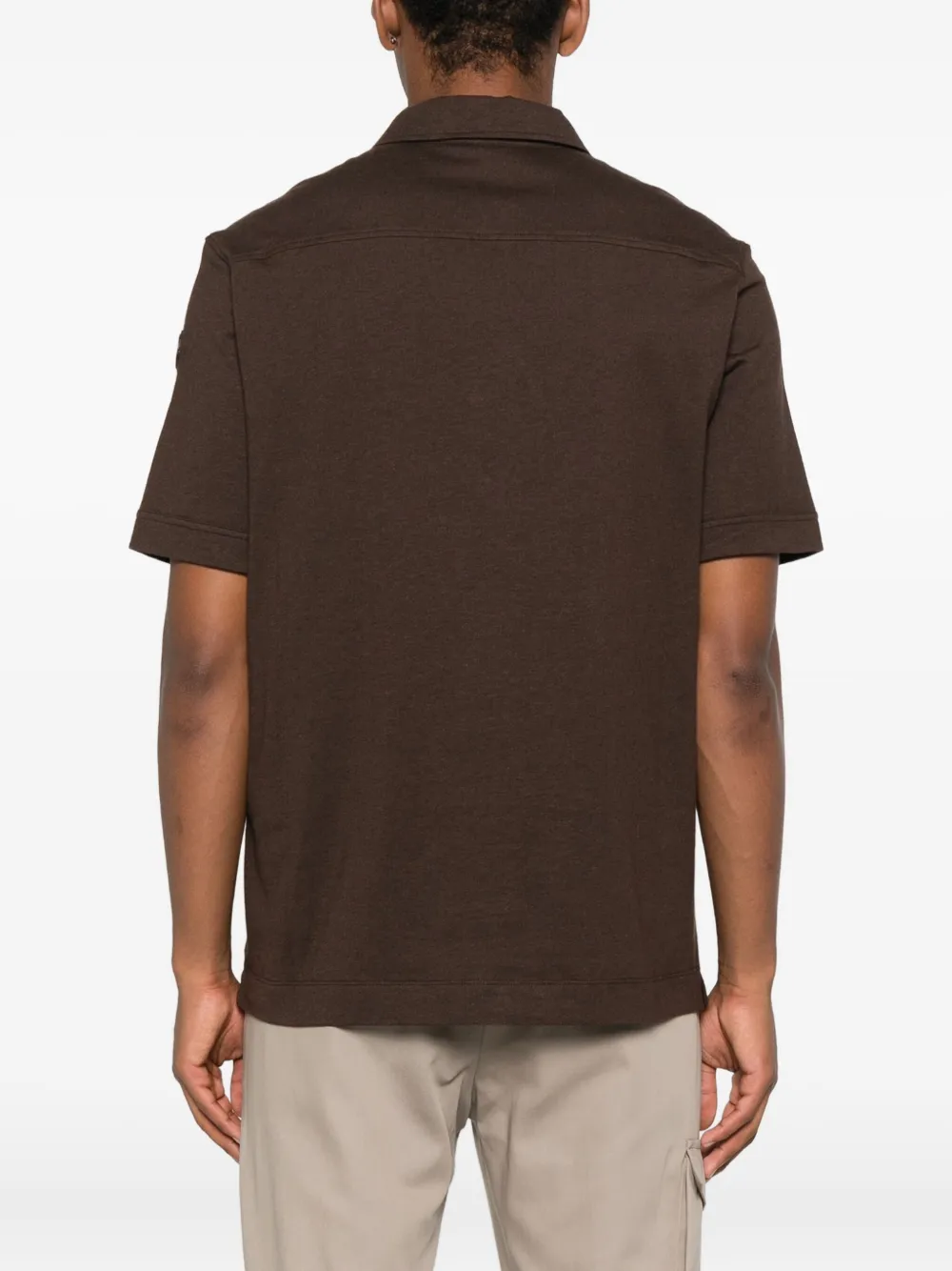 Moncler logo-patch polo shirt Bruin