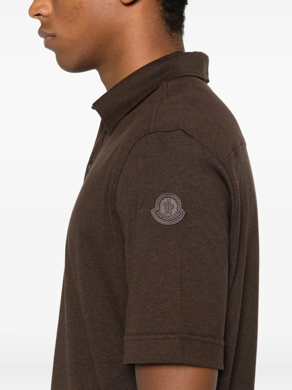 Moncler logo-patch polo shirt Bruin
