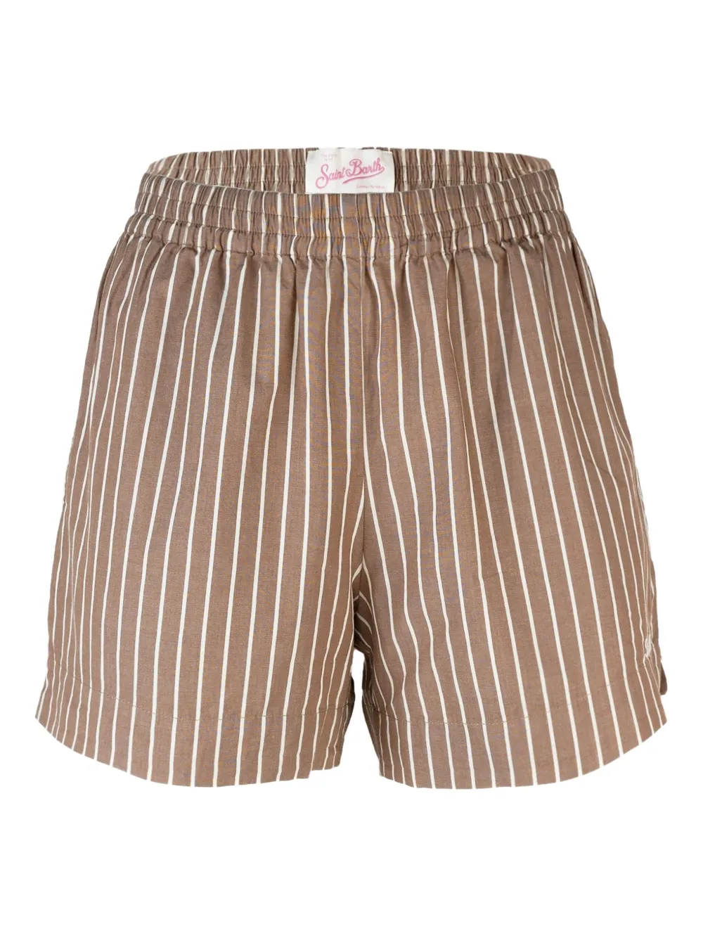 MC2 Saint Barth Meave striped cotton shorts | Brown | Image 1
