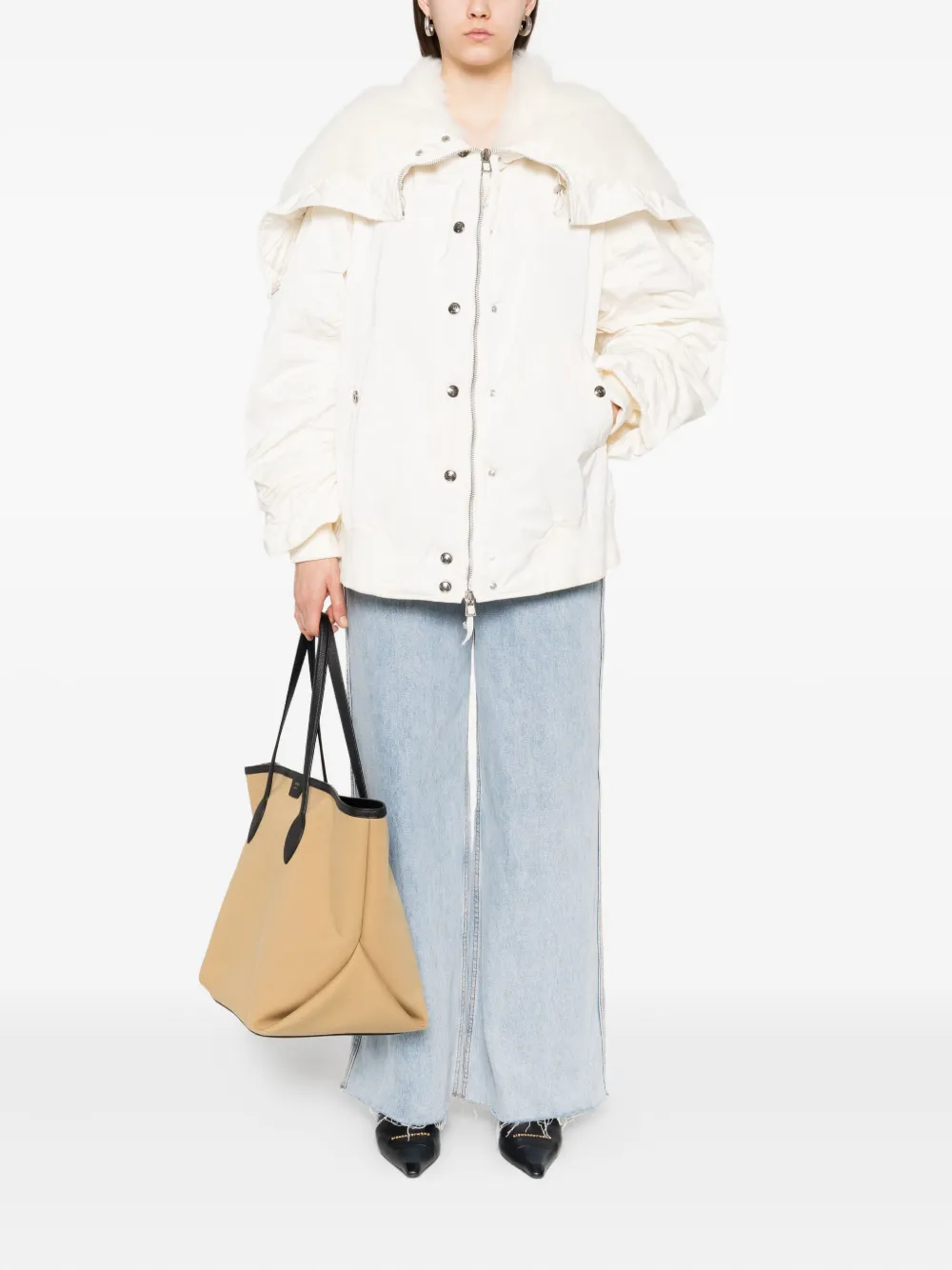 Ermanno Scervino Donsjas met afwerking Beige