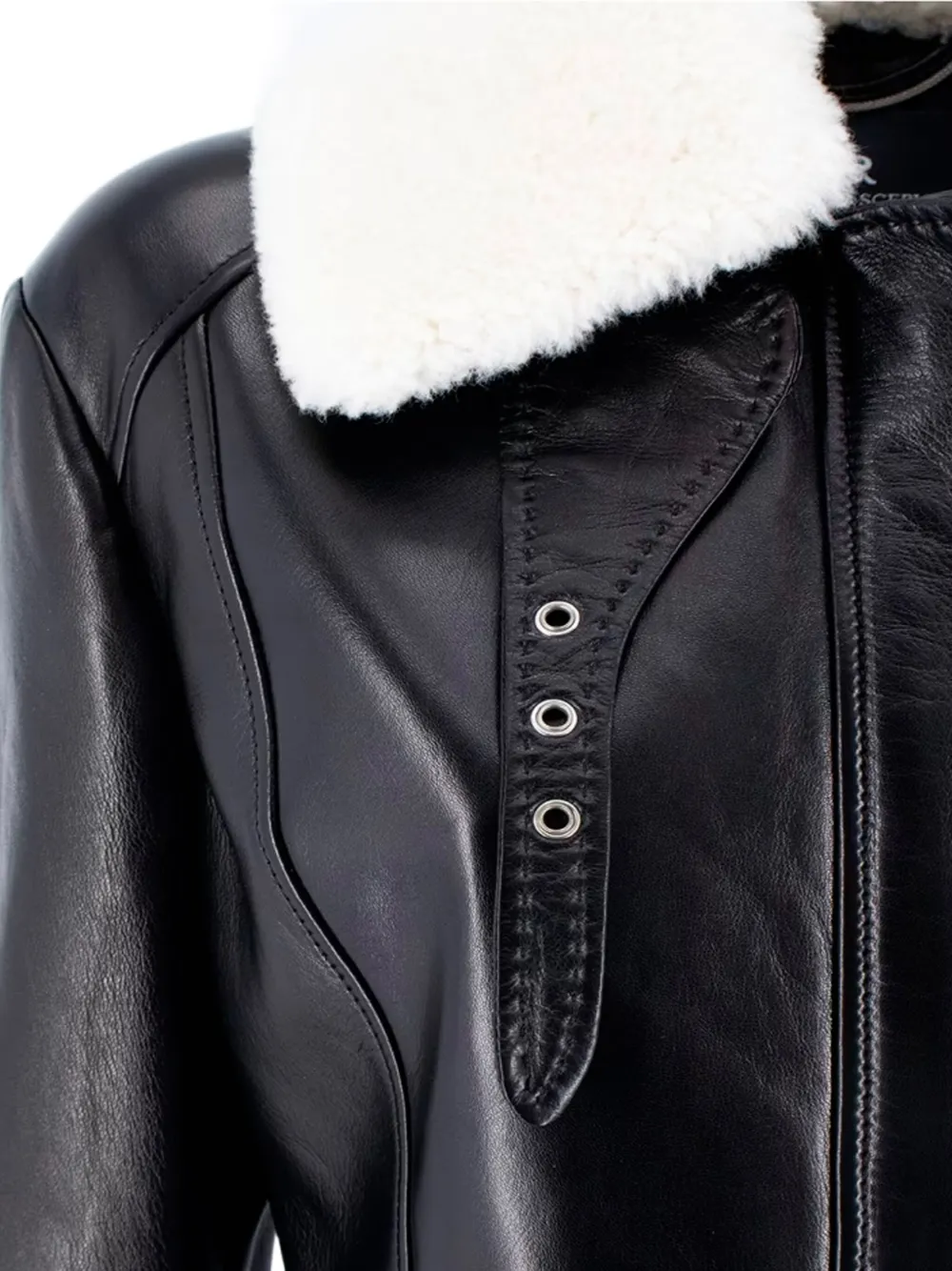 Ermanno Scervino shearling-collar leather jacket | Leather Jackets | Image 2
