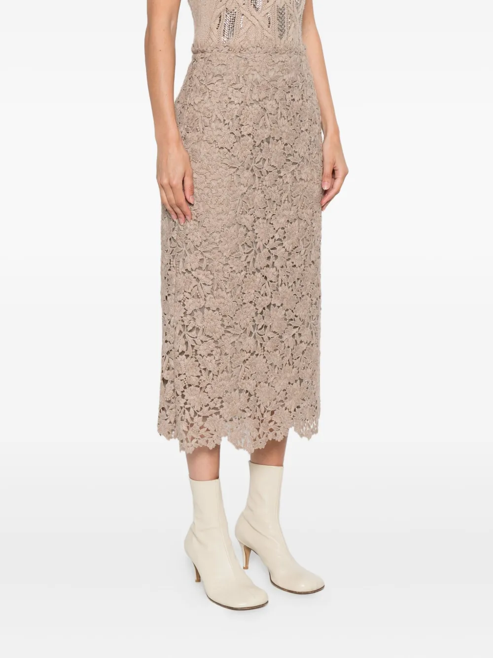 Ermanno Scervino Floral-lace Midi Skirt