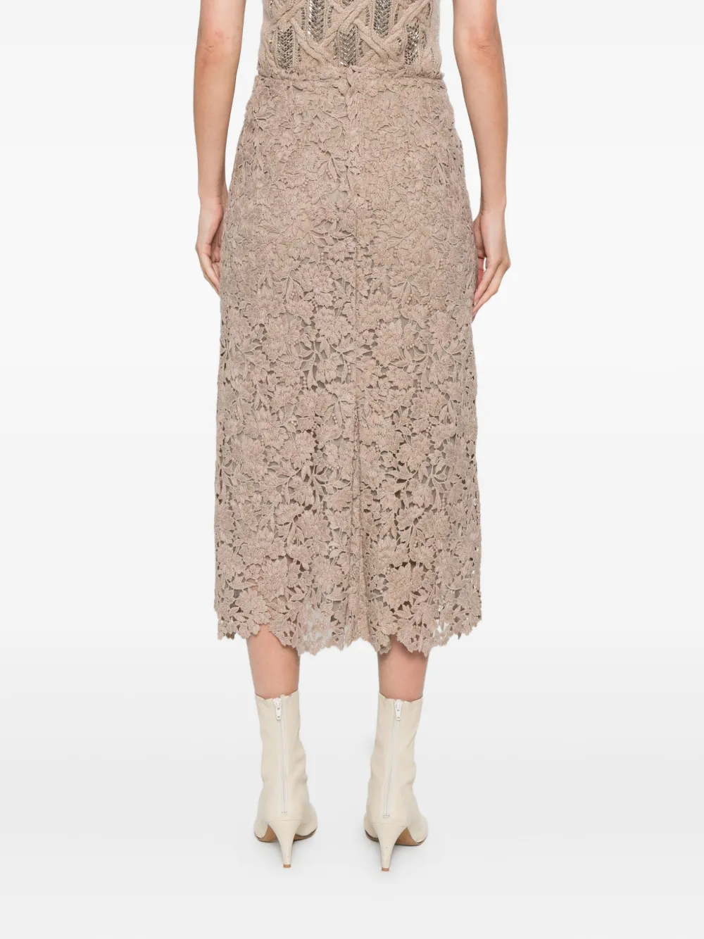 Ermanno Scervino Floral-lace Midi Skirt