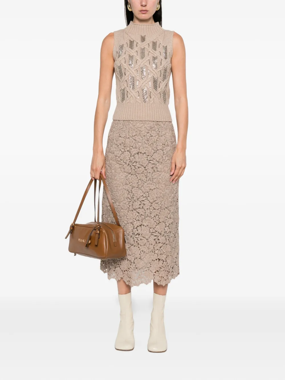 Ermanno Scervino Floral-lace Midi Skirt