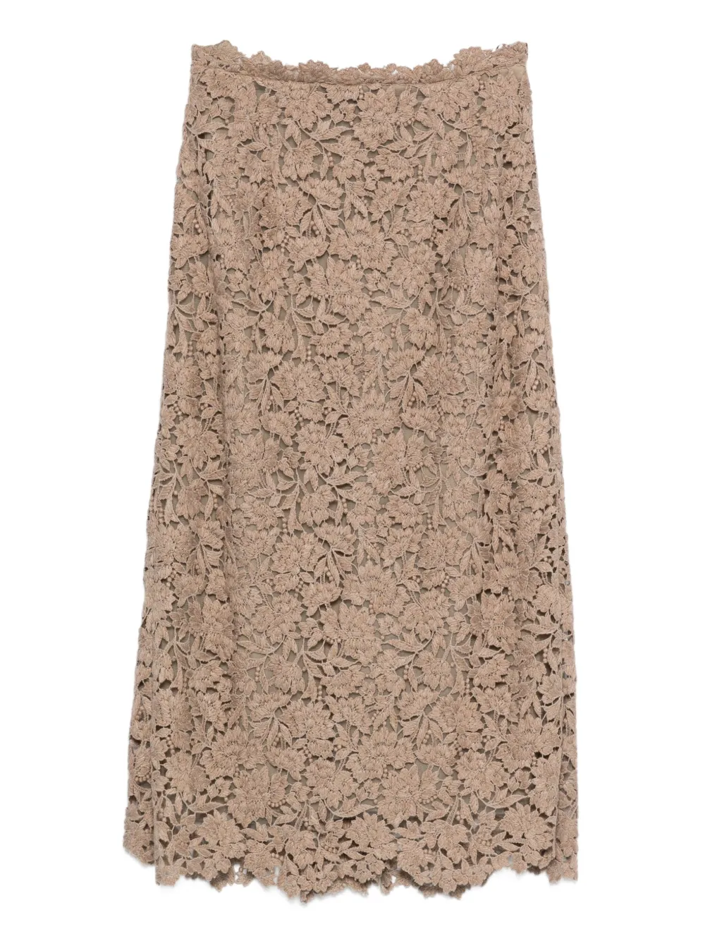 Ermanno Scervino floral-lace midi skirt Beige