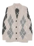 Ermanno Scervino argyle-pattern pocket cardigan - Neutrals