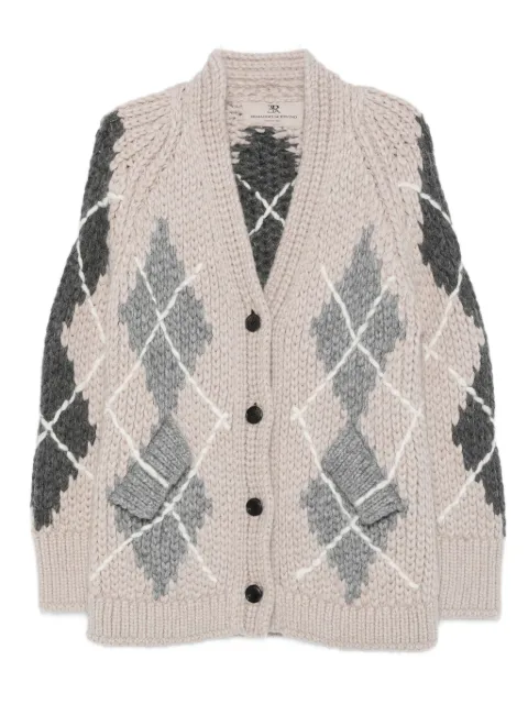 Ermanno Scervino argyle-pattern pocket cardigan