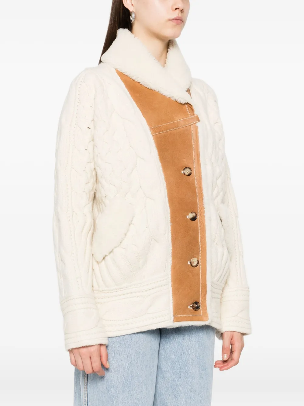 Ermanno Scervino Kabelgebreid lammy jack Beige