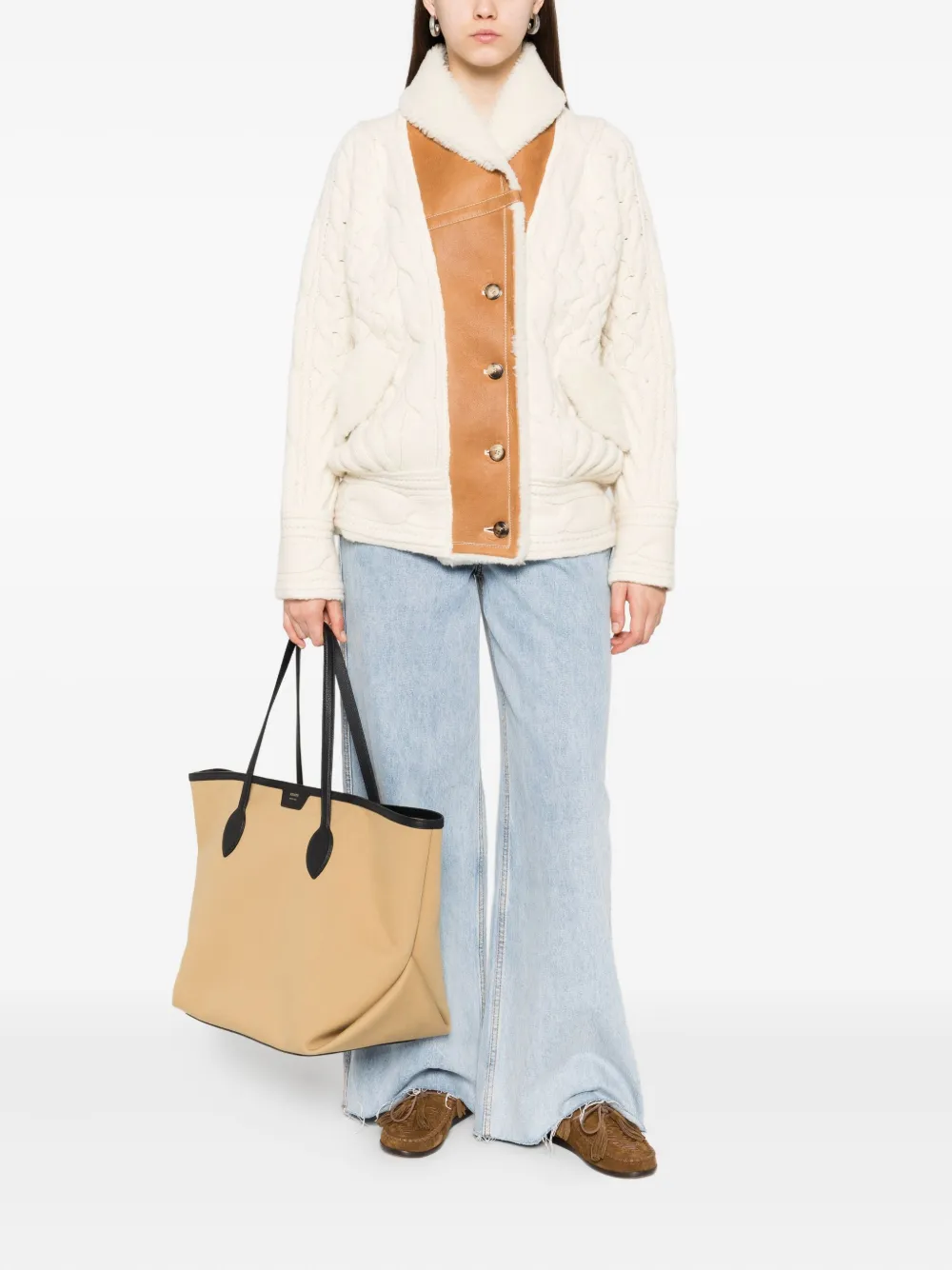 Ermanno Scervino Kabelgebreid lammy jack Beige