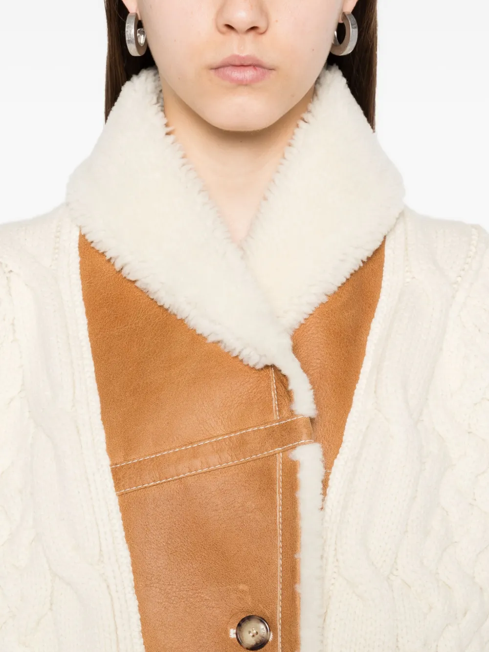 Ermanno Scervino Kabelgebreid lammy jack Beige