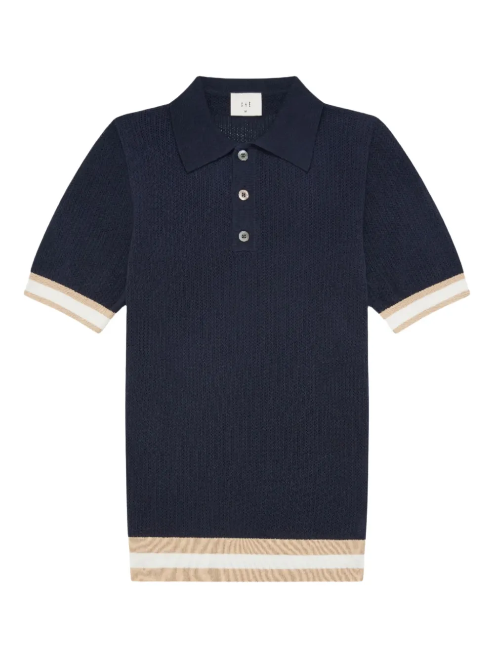 CHÉ ribbed-knit polo shirt | Blue | Image 1