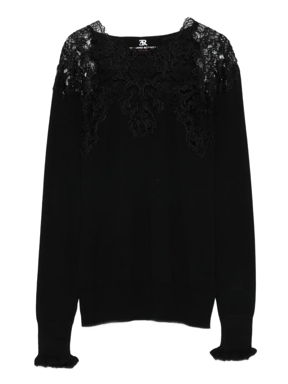 Ermanno Scervino Lace-trimmed Merino Wool T-shirt