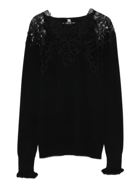 Ermanno Scervino lace-trimmed merino wool T-shirt