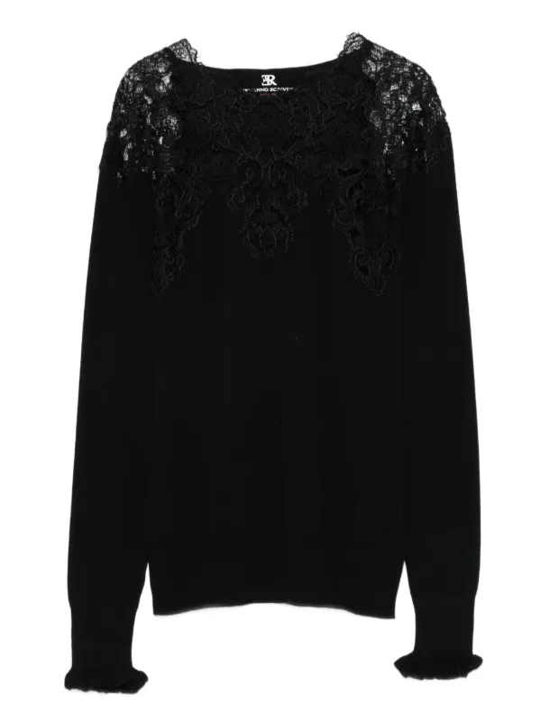 Ermanno Scervino レーストリム Tシャツ | ブラック | FARFETCH JP