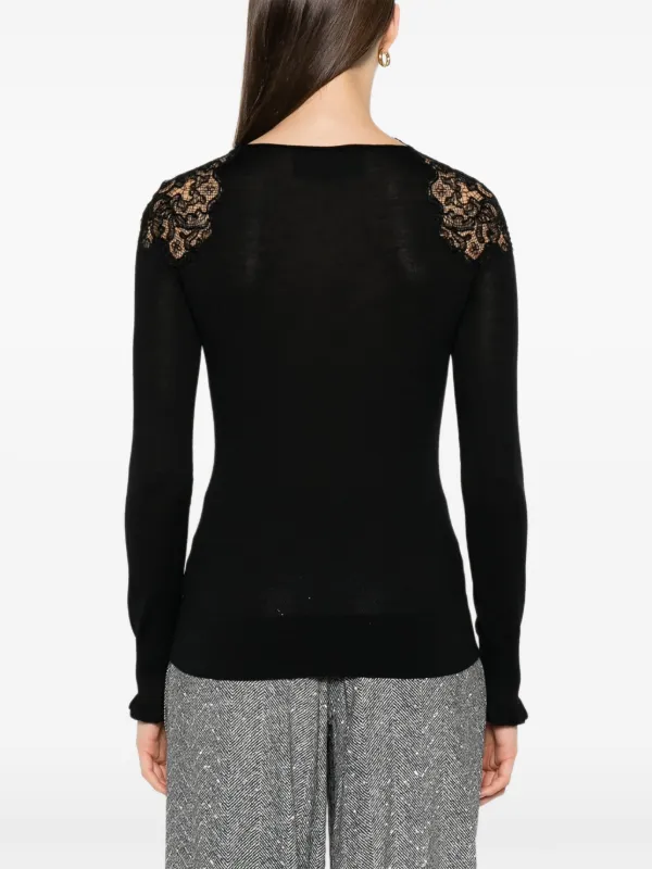 Ermanno Scervino レーストリム Tシャツ | ブラック | FARFETCH JP