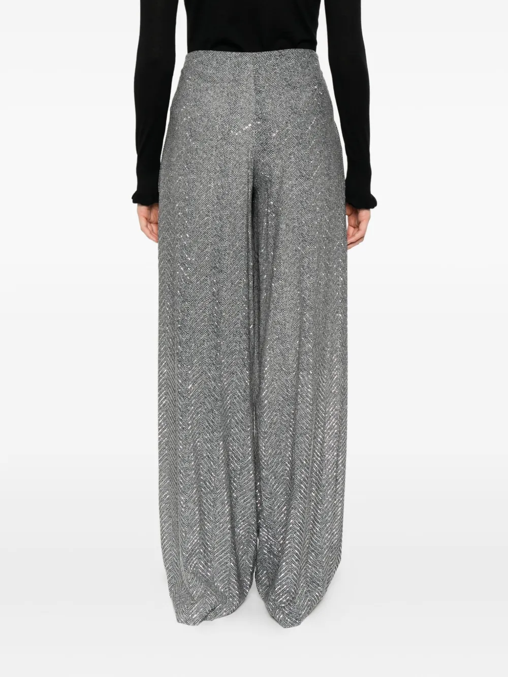 Ermanno Scervino Broek met visgraat patroon Zwart