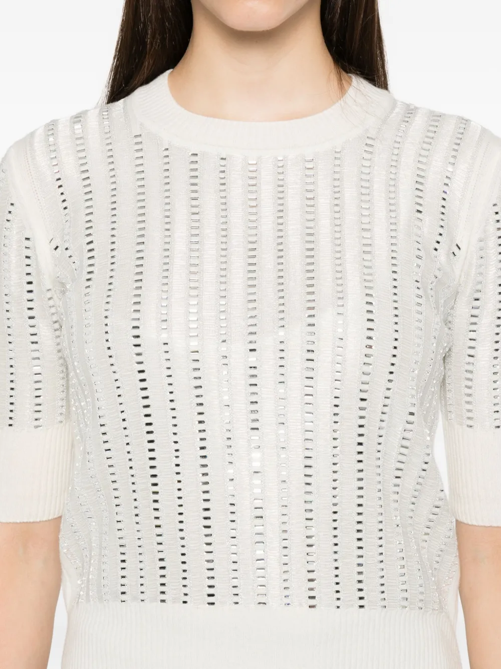 Ermanno Scervino T-shirt verfraaid met pailletten Wit