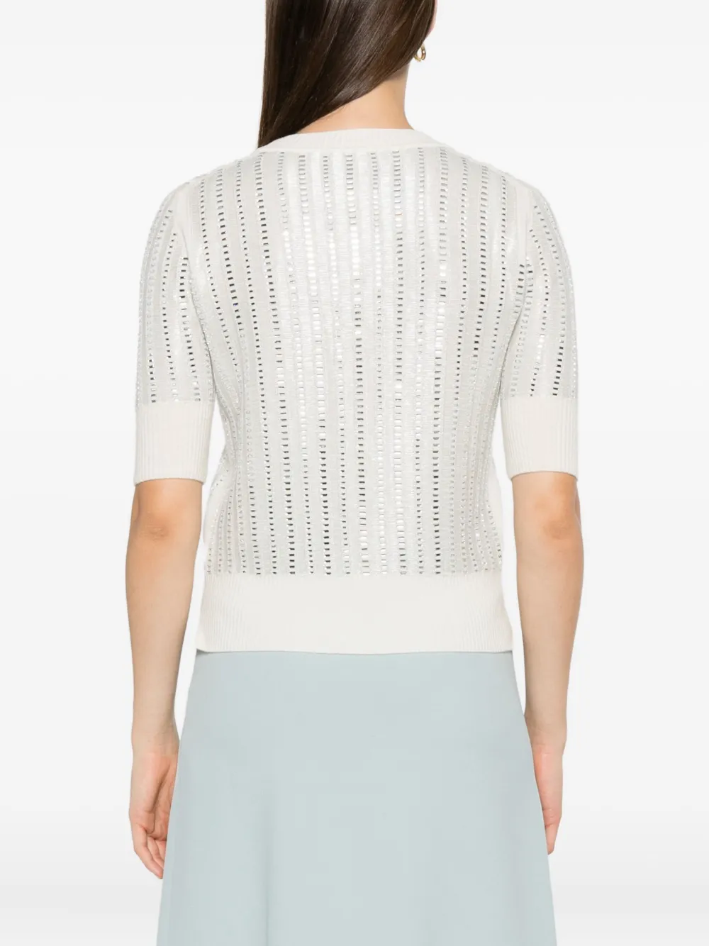 Ermanno Scervino T-shirt verfraaid met pailletten Wit