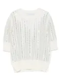 Ermanno Scervino sequin-embellished short-sleeve T-shirt - White