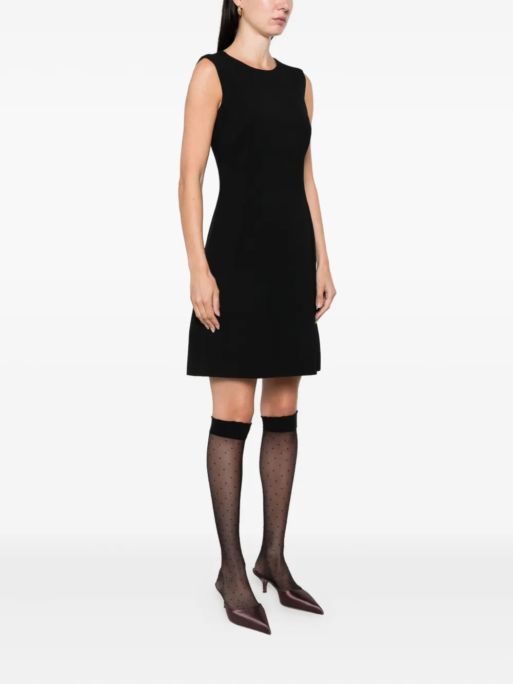 Dolce & Gabbana leopard-print lining sleeveless mini dress Zwart